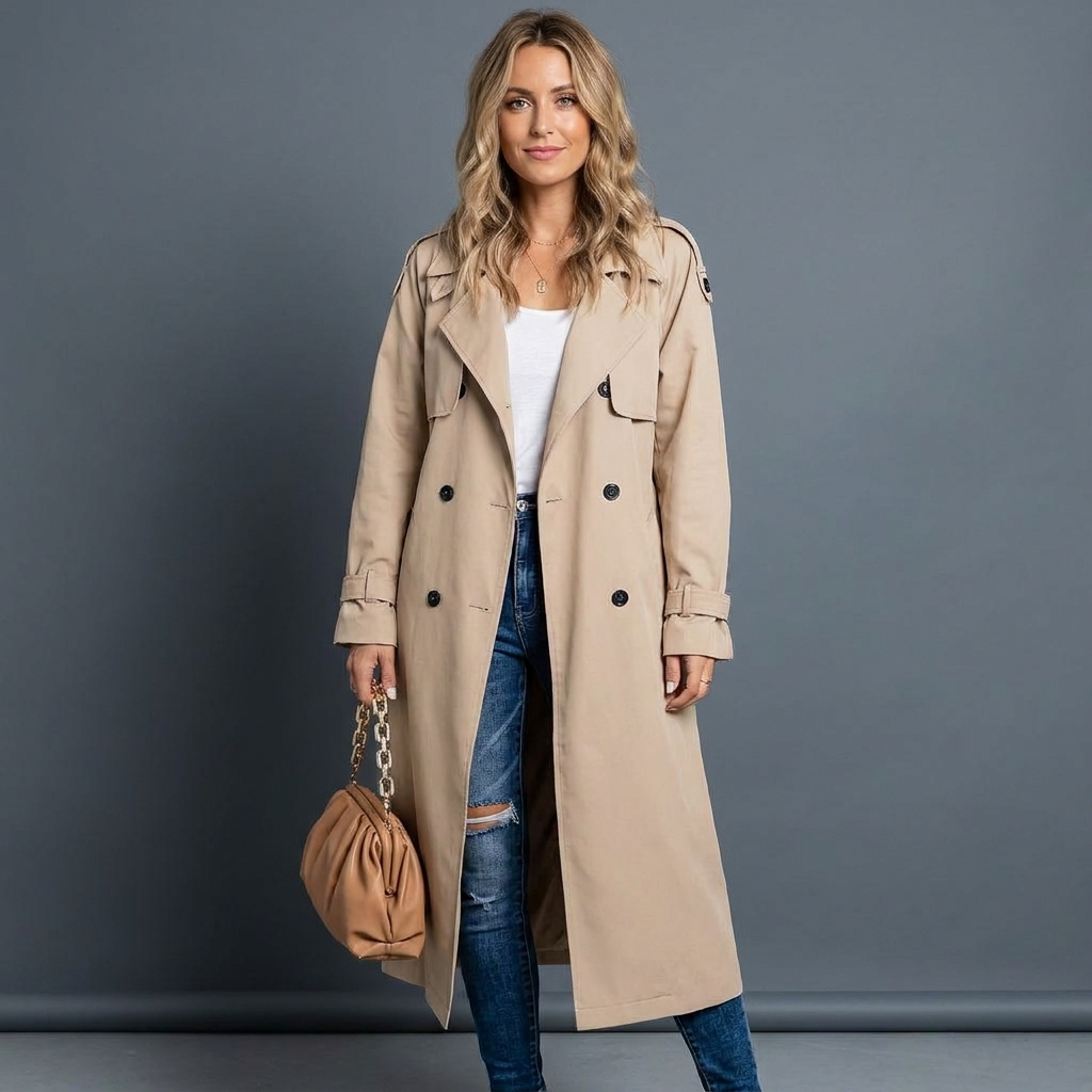 Lavinia | Women’s Double Breasted Long Trench Coat