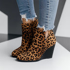 Annabelle | Women's Suede Side Zip Wedge Ankle Boots