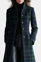 Marisol | Women's Tartan Fitted Longline Coat