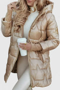 Seraphina | Women's Longline Hooded Puffer Coat with Zip Front