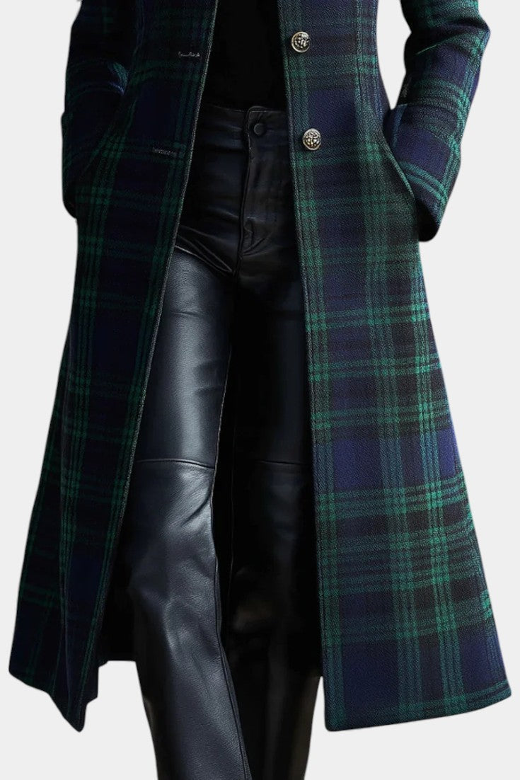 Marisol | Women's Tartan Fitted Longline Coat