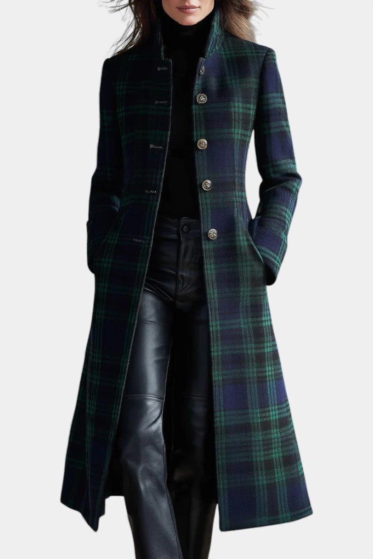 Marisol | Women's Tartan Fitted Longline Coat