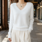 Brooklyn | Women’s Fitted Knit V Neck Sweater