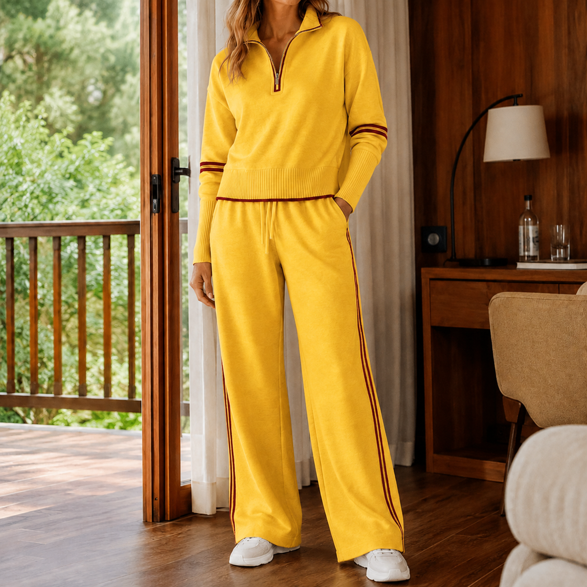 Jordyn | Women’s Quarter Zip Sweater and Pants Set