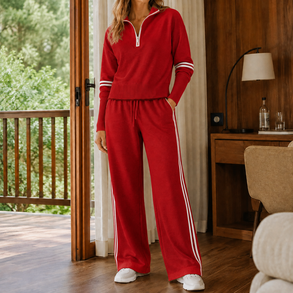 Jordyn | Women’s Quarter Zip Sweater and Pants Set