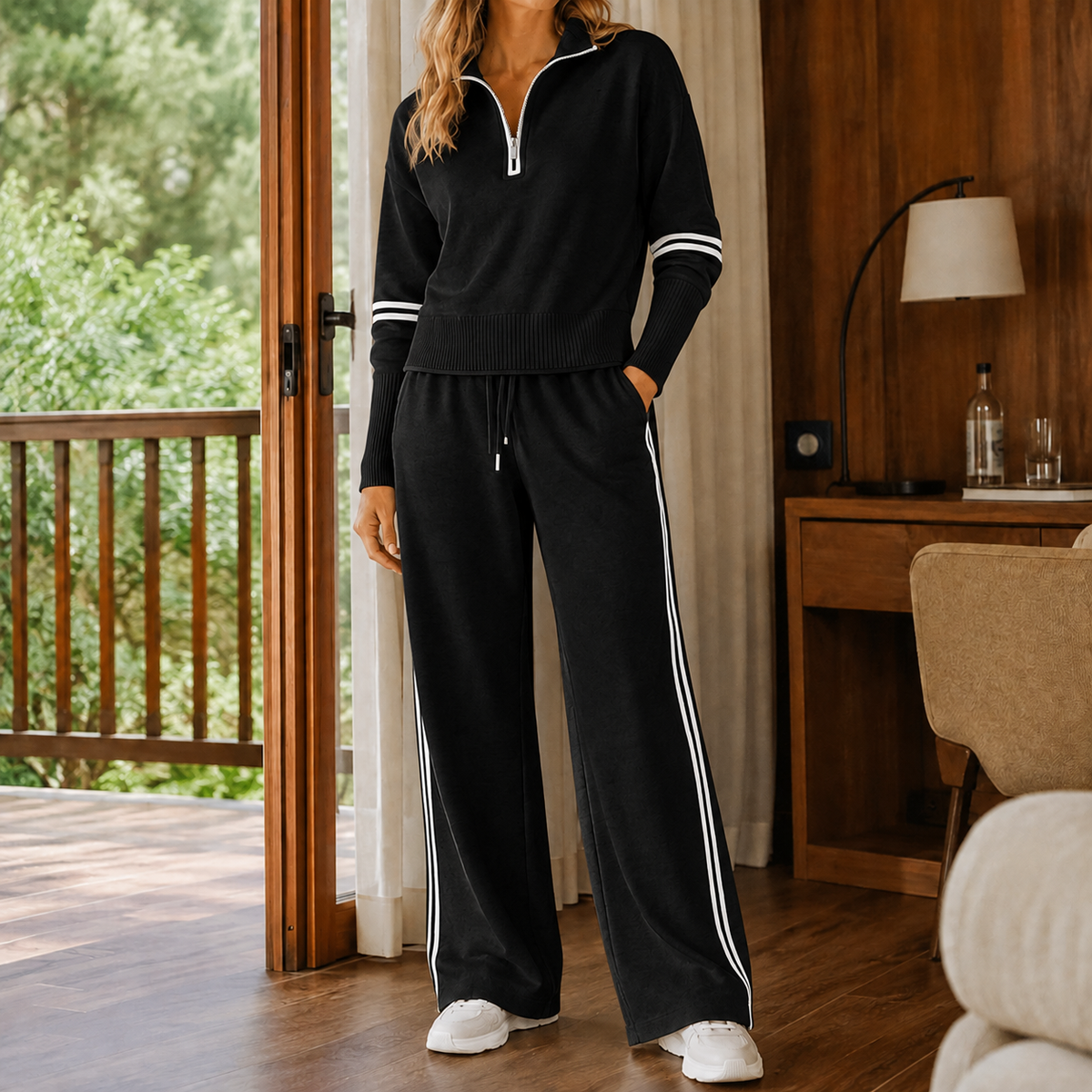 Jordyn | Women’s Quarter Zip Sweater and Pants Set