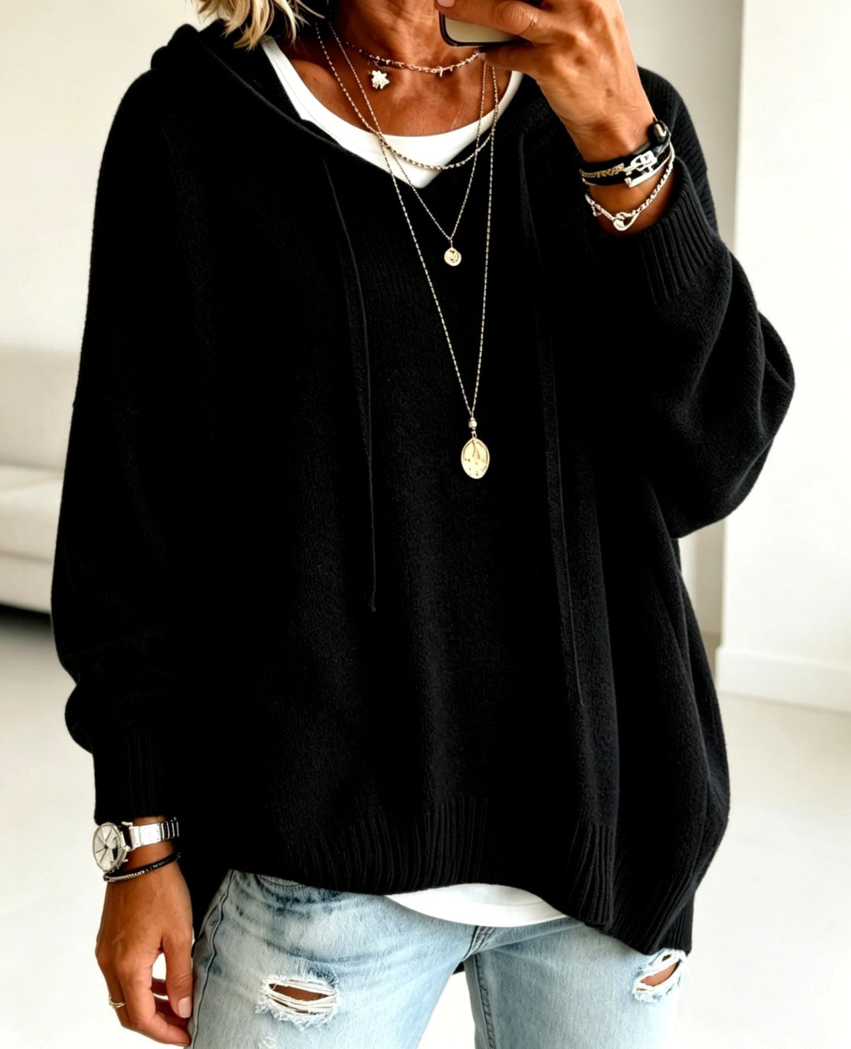 Odette | Women’s Oversized Hooded Knit Sweater