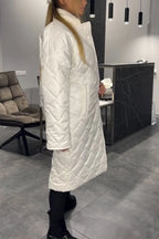 Guenevere | Women's Diamond Quilted Coat with Leopard Lining Detail