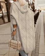 Rowena | Women’s Long Cable Knit Hooded Cardigan