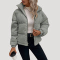 Kunigunde | Women's Quilted Corduroy Puffer Jacket with Stand Collar
