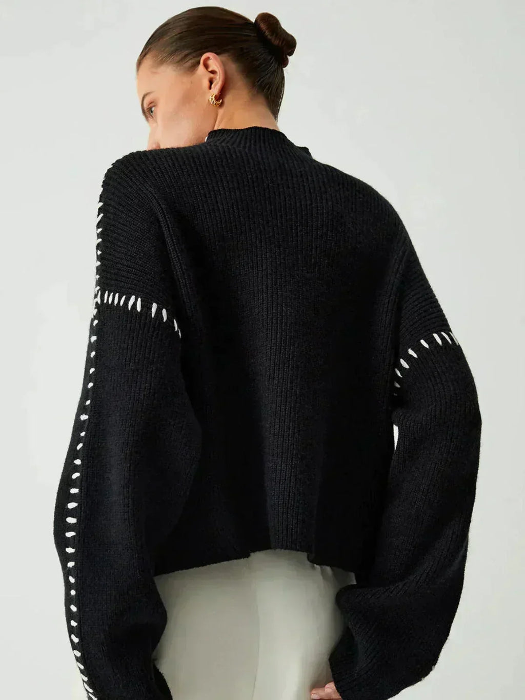 Isadora | Women's Cropped Mock Neck Ribbed Sweater