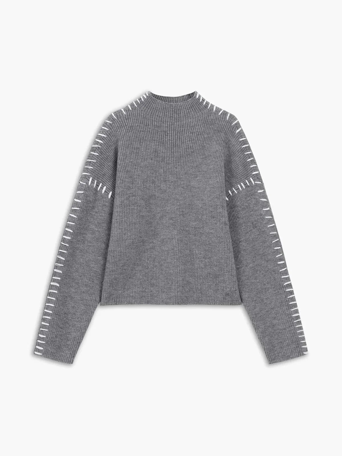 Isadora | Women's Cropped Mock Neck Ribbed Sweater