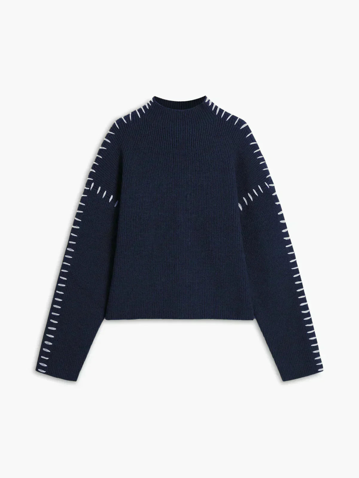 Isadora | Women's Cropped Mock Neck Ribbed Sweater