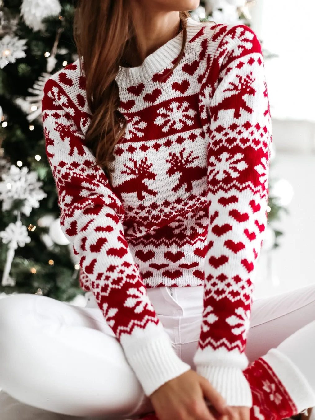 Hallie | Women’s Fair Isle Christmas Crew Neck Sweater
