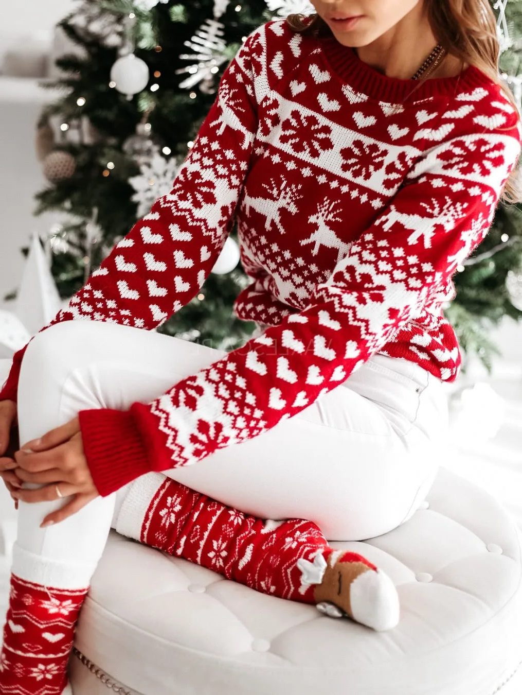 Hallie | Women’s Fair Isle Christmas Crew Neck Sweater