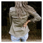 Marlow | Women's Fitted Denim Shirt Jacket with Chest Pockets