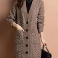 Winifred | Women’s Button Up Long Cable Knit Cardigan