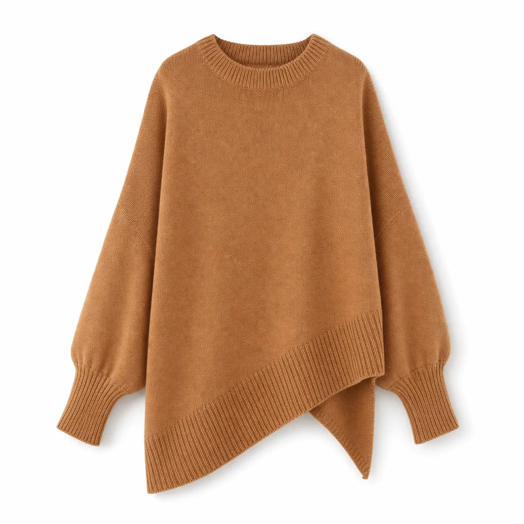 Maren | Women’s Asymmetrical Oversized Crew Neck Sweater