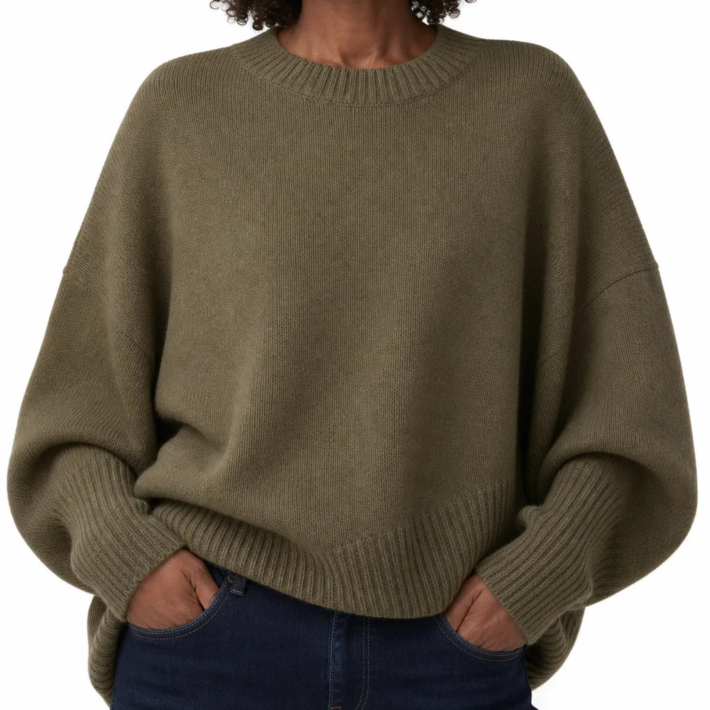 Maren | Women’s Asymmetrical Oversized Crew Neck Sweater