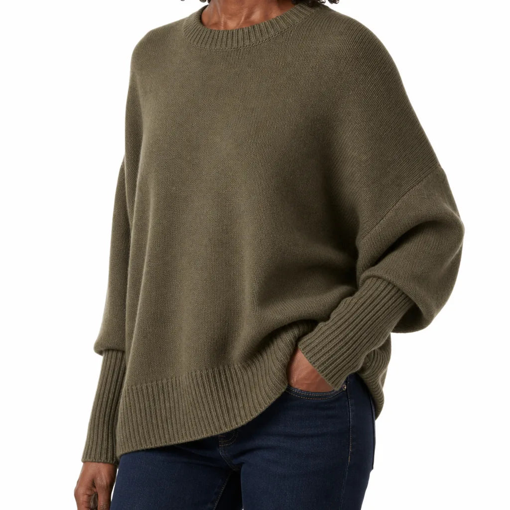 Maren | Women’s Asymmetrical Oversized Crew Neck Sweater