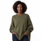 Maren | Women’s Asymmetrical Oversized Crew Neck Sweater