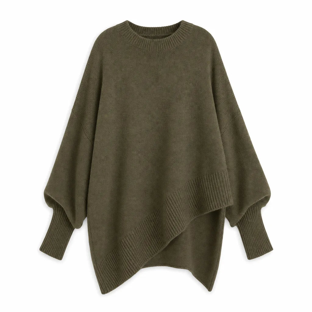 Maren | Women’s Asymmetrical Oversized Crew Neck Sweater