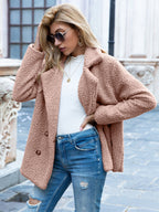 Harlow | Women's Double-Breasted Teddy Fleece Jacket