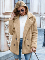 Harlow | Women's Double-Breasted Teddy Fleece Jacket