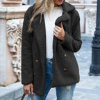 Harlow | Women's Double-Breasted Teddy Fleece Jacket