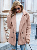 Harlow | Women's Double-Breasted Teddy Fleece Jacket