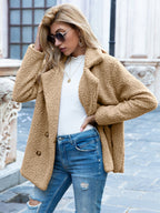 Harlow | Women's Double-Breasted Teddy Fleece Jacket