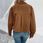 Minka | Women's Button Down Corduroy Shirt Jacket with Flap Pockets