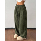 Marisette | Women's Wide-Leg Corduroy Trousers with Drawstring