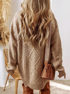Beatrix | Women's Oversized Cable Knit Sweater Dress