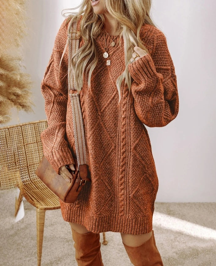 Beatrix | Women's Oversized Cable Knit Sweater Dress