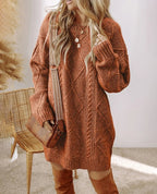 Beatrix | Women's Oversized Cable Knit Sweater Dress