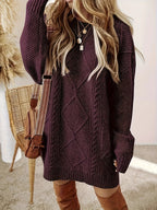 Beatrix | Women's Oversized Cable Knit Sweater Dress