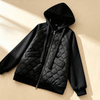 Marigold | Women's Quilted Panel Fleece Zip Hoodie Jacket