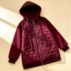 Marigold | Women's Quilted Panel Fleece Zip Hoodie Jacket