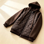 Marigold | Women's Quilted Panel Fleece Zip Hoodie Jacket