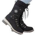 Wren | Women's Lace-Up Mid-Calf Combat Winter Boots with Knit Cuff