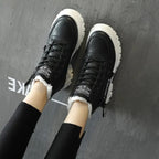 Olwen | Women's Sherpa Lined Lace Up Winter Ankle Boots with Platform Sole