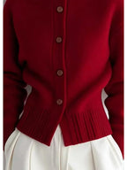 Genevieve | Women’s Button Up High Neck Knit Cardigan