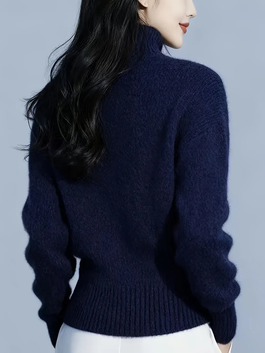 Genevieve | Women’s Button Up High Neck Knit Cardigan