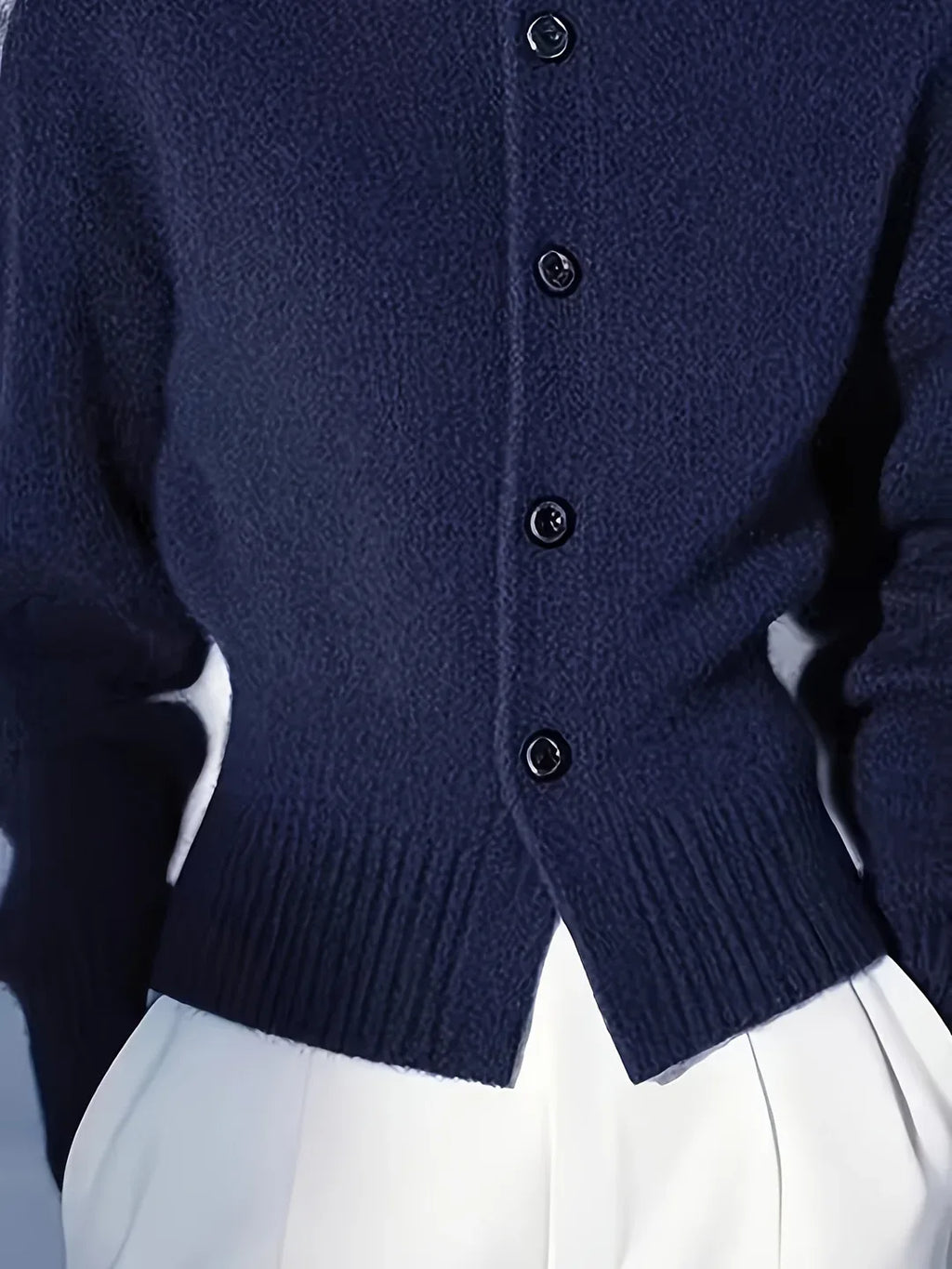 Genevieve | Women’s Button Up High Neck Knit Cardigan