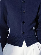Genevieve | Women’s Button Up High Neck Knit Cardigan