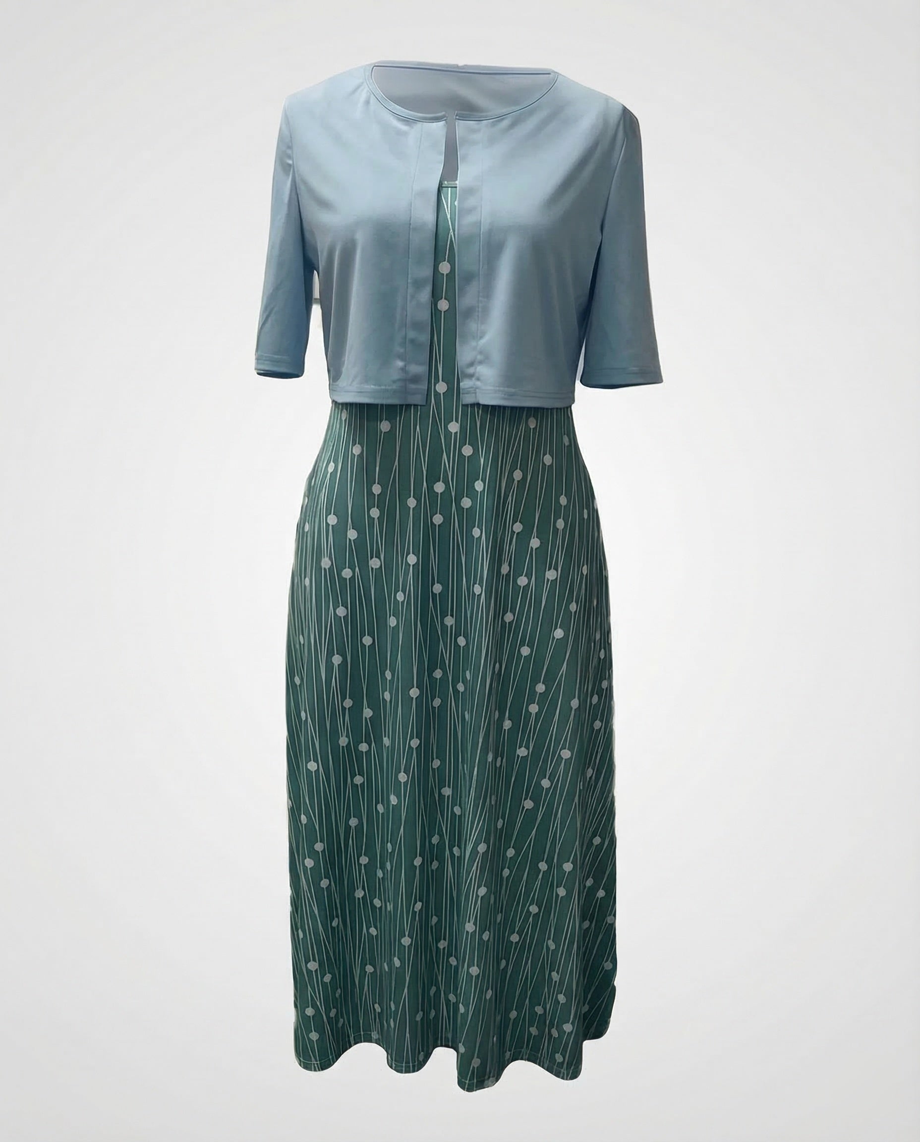 Wildflower Print Slip Midi Dress Cropped Bolero Two Piece Set