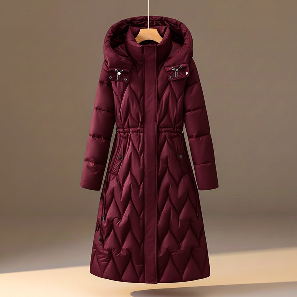 Marguerite | Women's Quilted Hooded Coat with Drawstring Waist