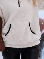 Wilhelmina | Women's Sherpa Half Zip Sweater in a Plush Fuzzy Finish
