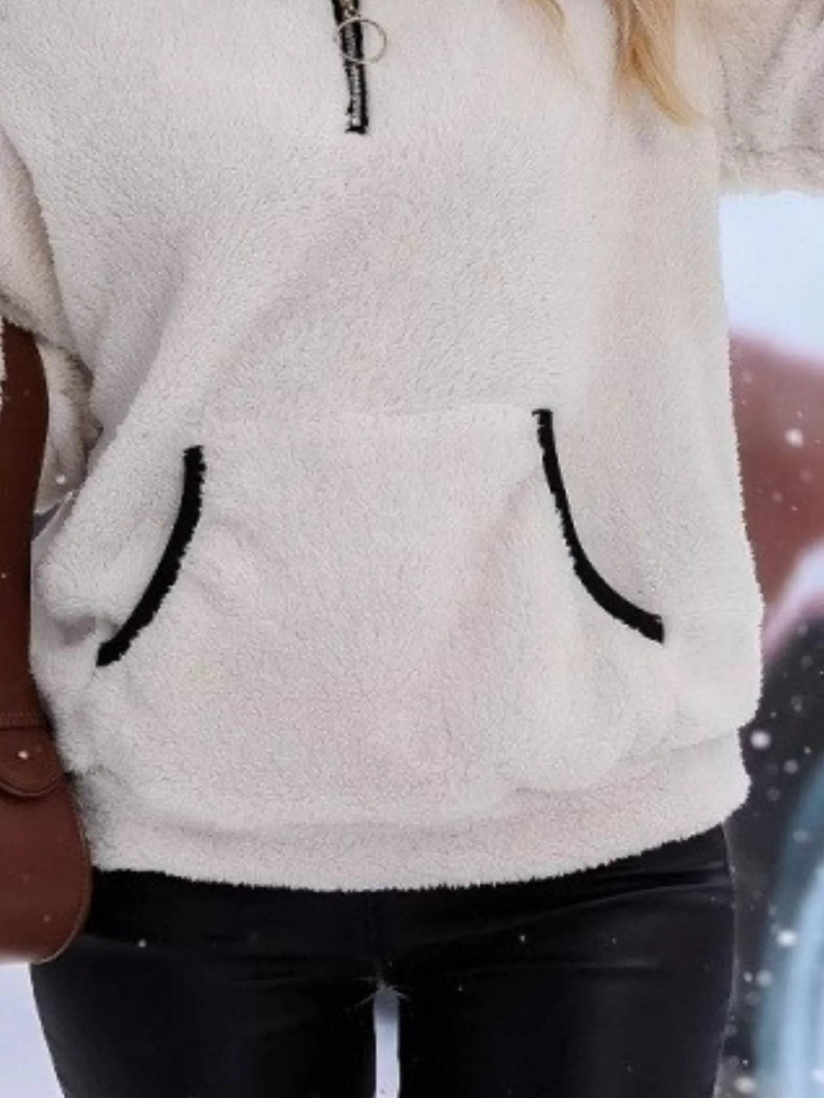 Wilhelmina | Women's Sherpa Half Zip Sweater in a Plush Fuzzy Finish